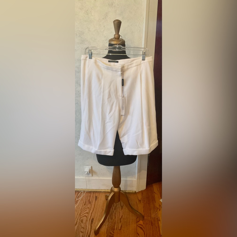 #Elie Tahari white polyester dress shorts